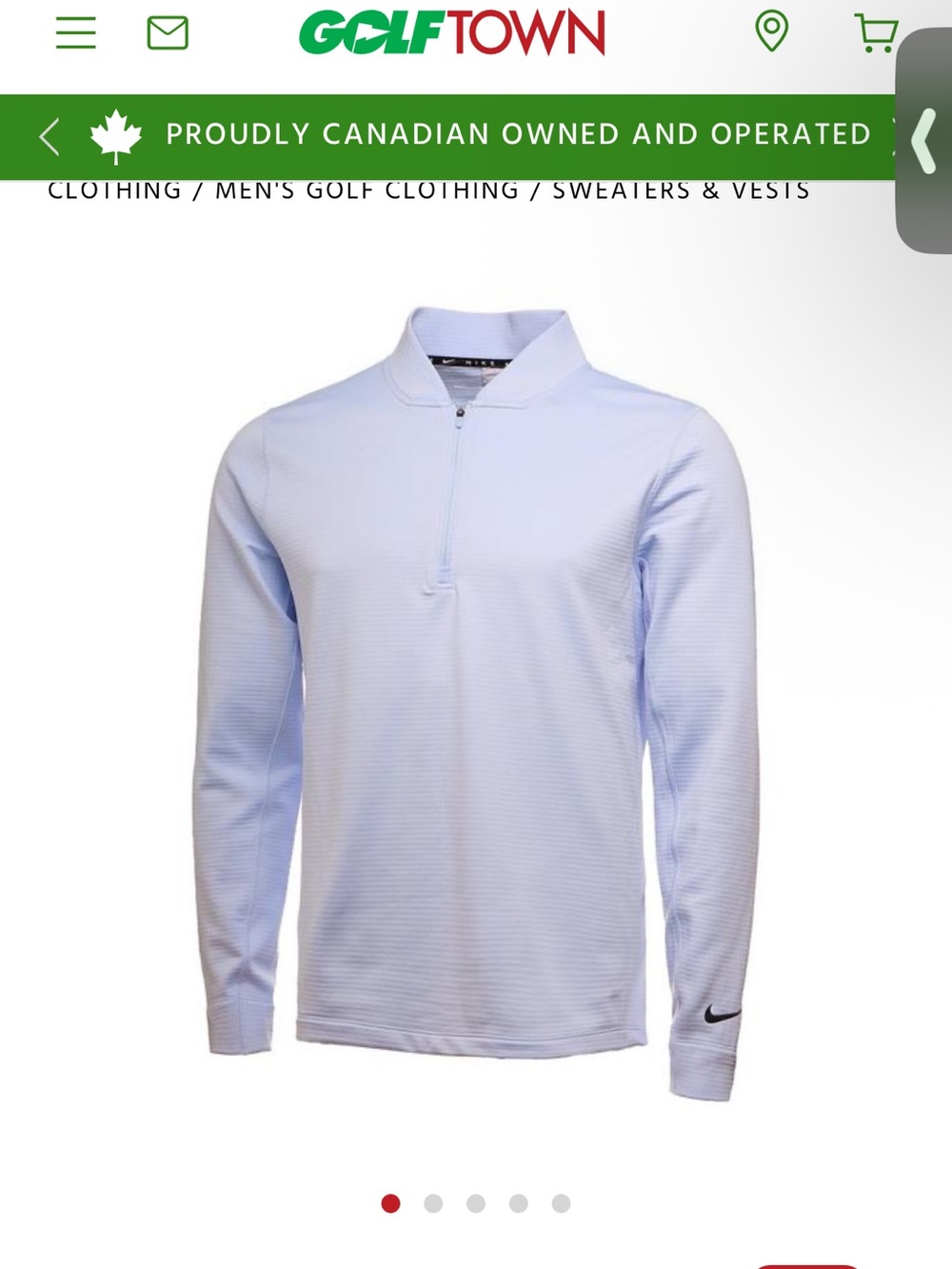 Nike Men’s Light Blue Long-Sleeve Quarter-Zip Pullover